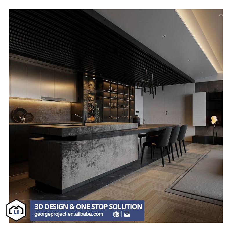 Black kitchen cabinet