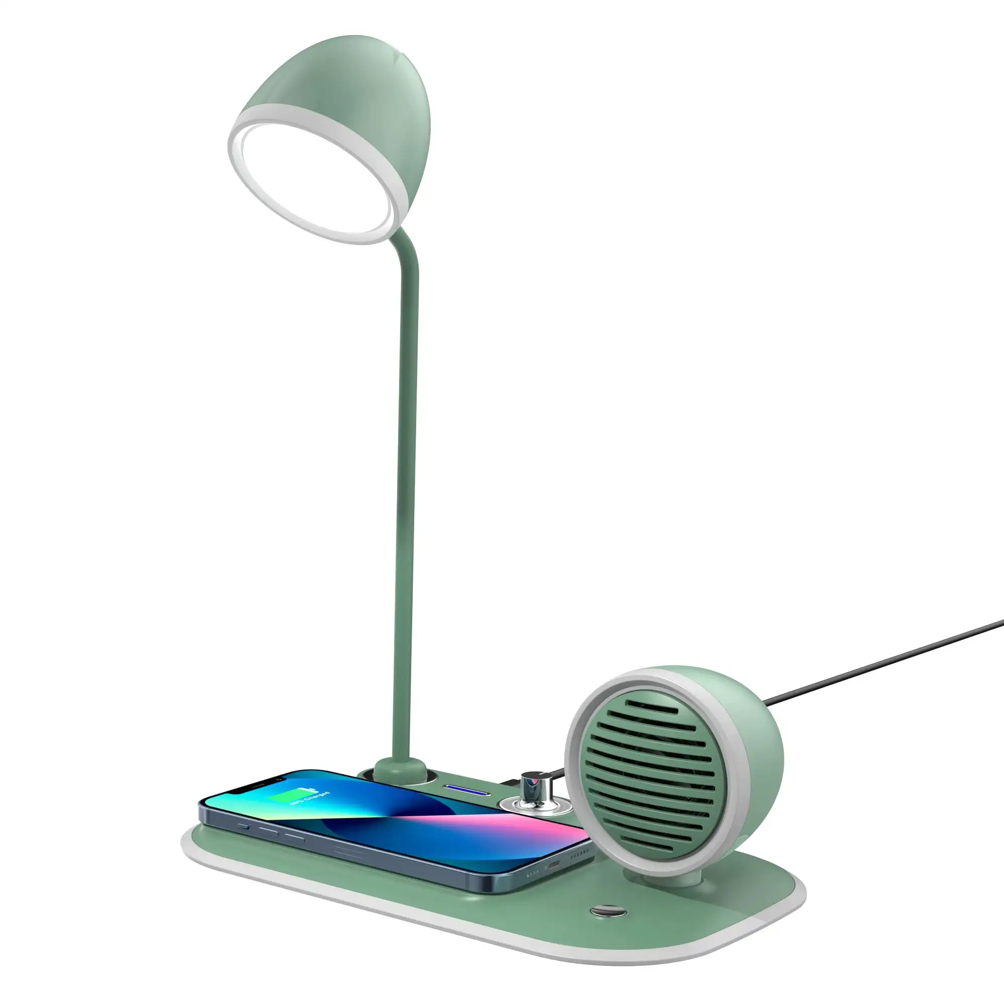 3 में 1 मल्टी फंक्शन फोन के लिए तेजी से चार्ज बीटी वक्ताओं बेडरूम रात रोशनी अध्ययन डेस्क लैंप अध्यक्ष वायरलेस चार्जर