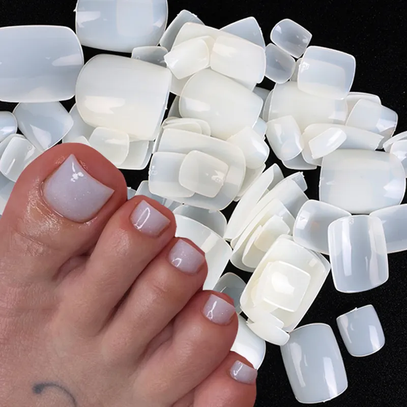 Toe Nail Tips Artificielle Acrylique DIY French Toe Manucure Art Décoration Pied Beauté Outils pour Salon de Manucure