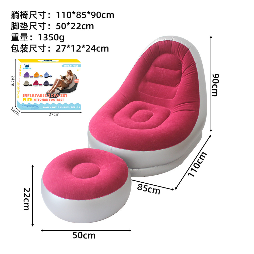 Sofa with stool-red-bagged