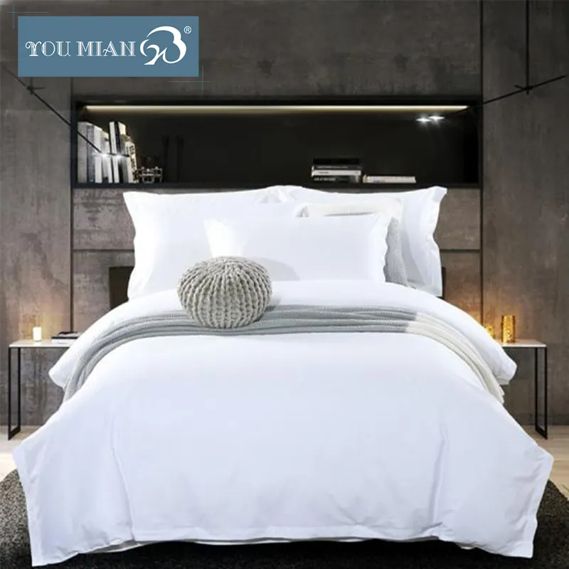 Parure de lit en coton, couleur unie, blanc, hôtel de luxe, ensemble de literie, turque