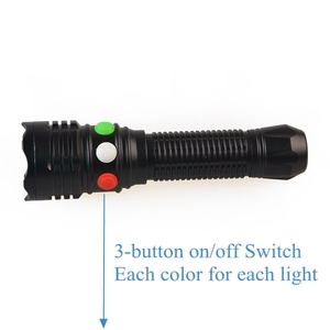 3 in 1 rosso verde blu Multi-funzione ricaricabile ferrovia a 3 colori torcia a LED torcia elettrica con magnete - Product Image 2
