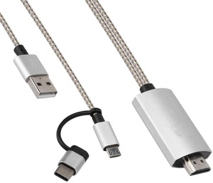 2 合 1 USB Type-C 和 Micro Dual 接口通用电话为三星 HDMI 电视电缆适配器 s10 和华为移动等等 - Product Image 1