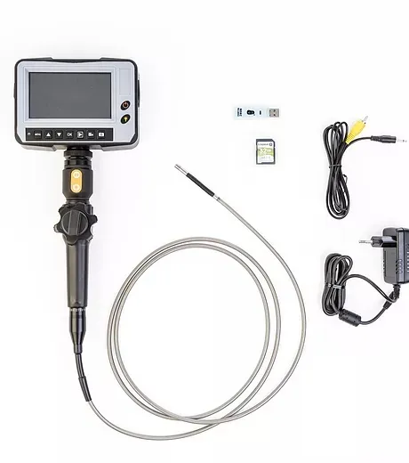 Cámara endoscópica de vídeo portátil, lente de sonda de 3,9mm, Cable de prueba 5Mts, pantalla de 4,5 pulgadas, impermeable IP67, tubo trenzado de tungsteno