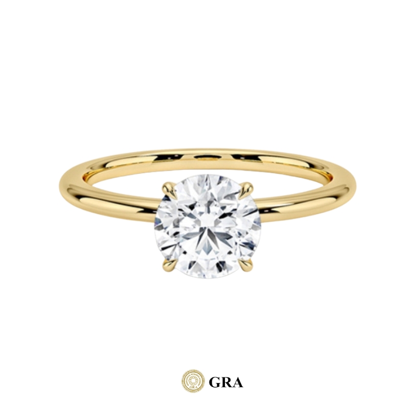 1ct round moissanite+GRA certificate