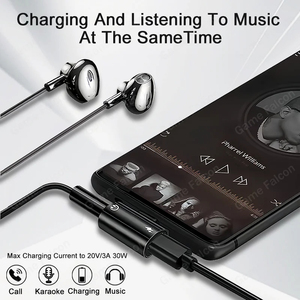2 in 1 USB C to <strong>3.5mm</strong> Headphone Jack Adapter Type C PD 30W Charge <strong>Audio</strong> Aux <strong>Adaptor</strong> for Huawei Xiaomi Samsung S20 Connectors - Product Image 6