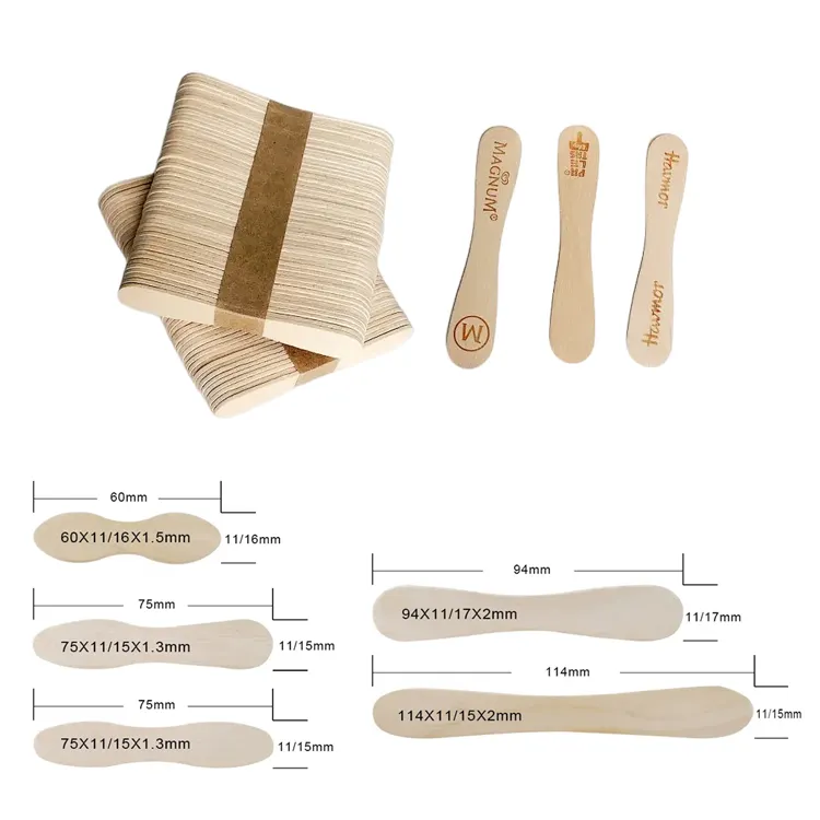 Colheres de madeira para artesanato, mini colheres descartáveis de sobremesa para artesanato