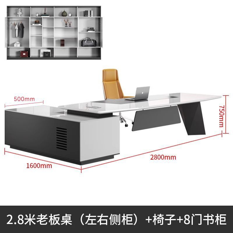 Bureau et chaise de direction de 2,8 m, classeur de 3,2 m