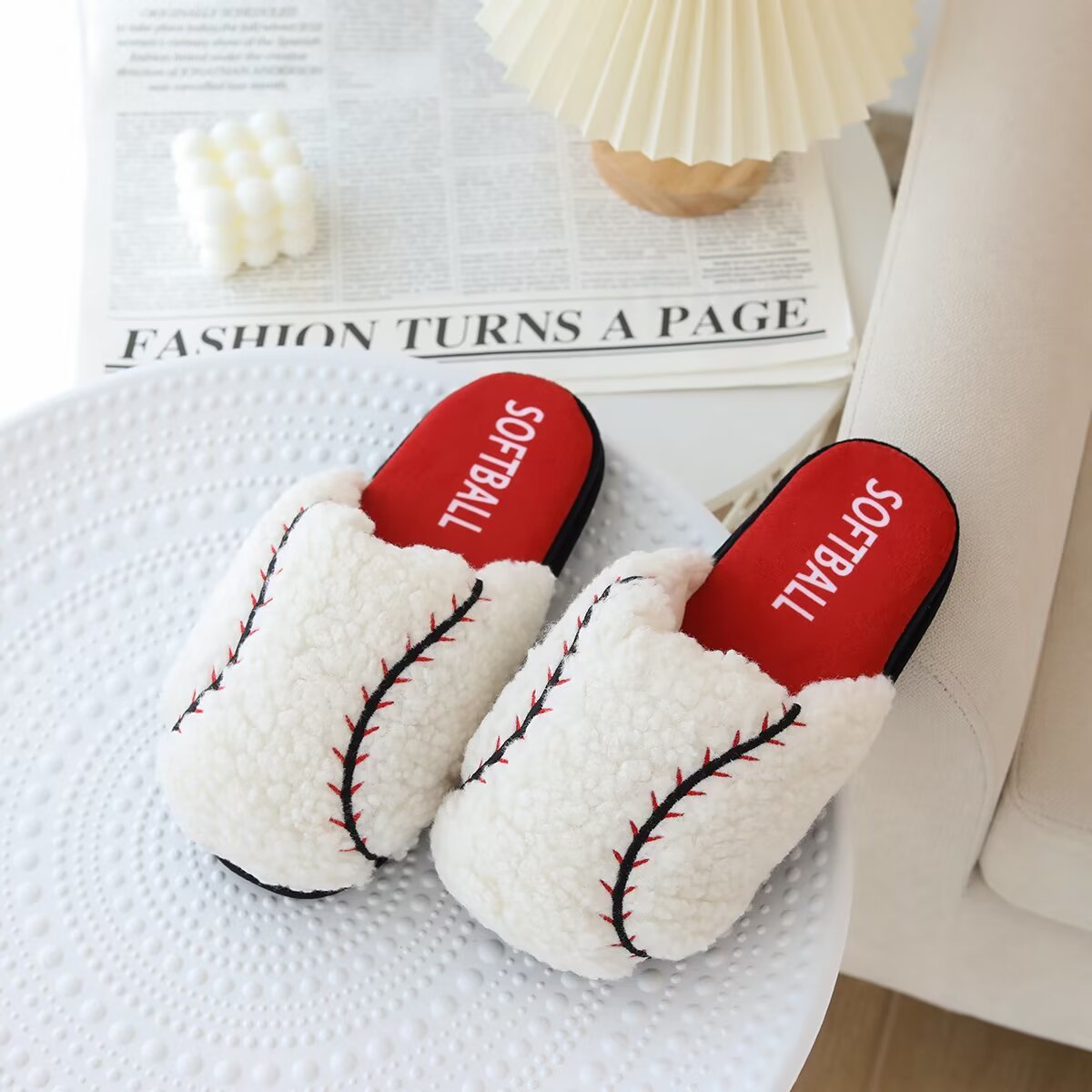Pantoufles de baseball en coton