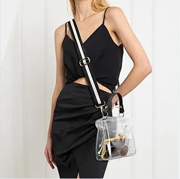 Nova Chegada Sacos de PVC Bolsa Moda Sacola das mulheres com fecho do Zipper ajustável Crossbody Messenger Shoulder Bag
