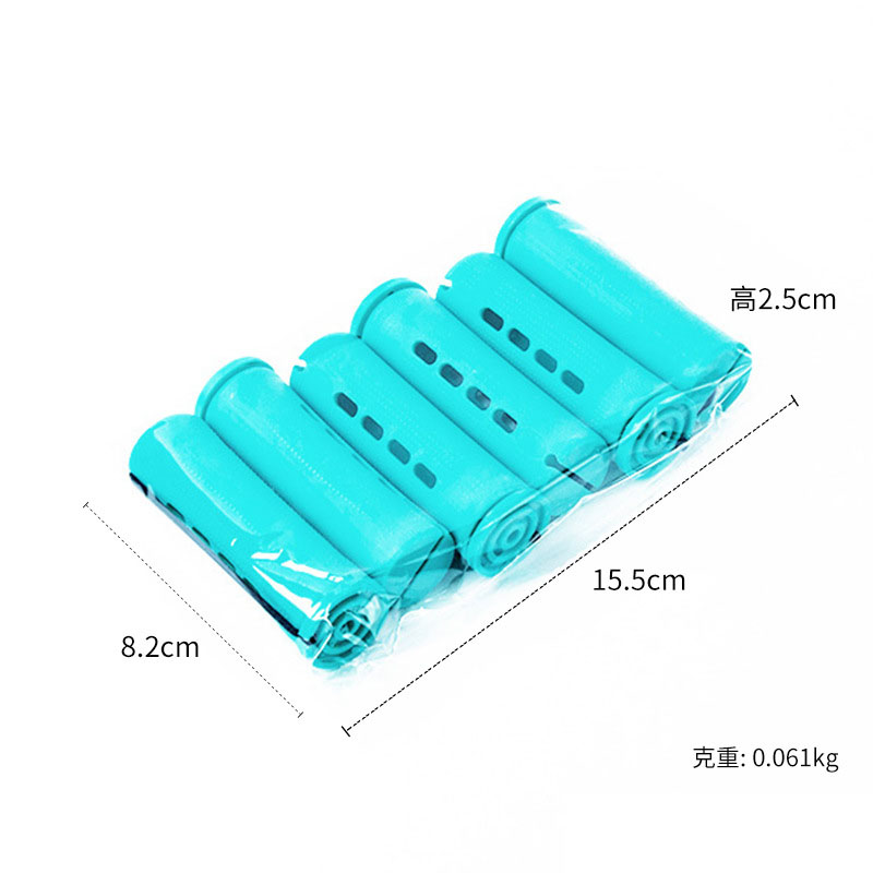Hair rolls with cap & 2.5 A pack of 6 light green