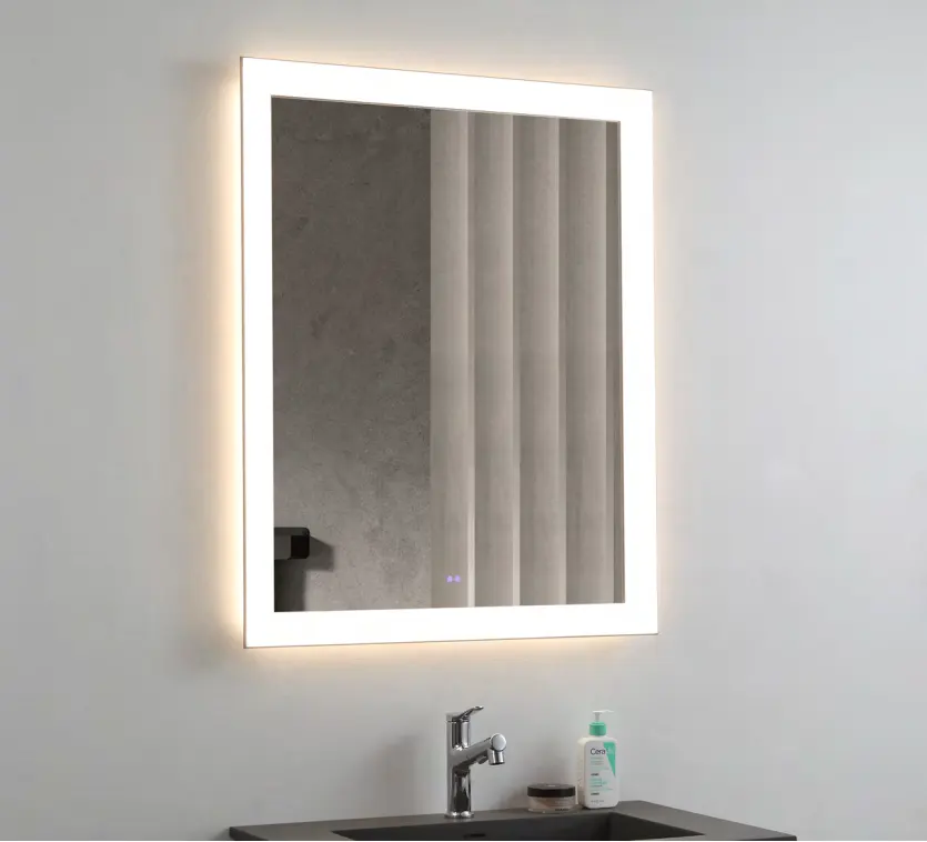 Espelho de banheiro LED inteligente com luz LED ambiente iluminada de 360 graus BODE Venda quente