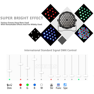 Shehds aydınlatma ve devre tasarımı Led Par sahne aydınlatma şehir renk Ac90 -- 275V 50 -- 60Hz 54X3W Rgbw Mini düz Led Par işık - Product Image 3