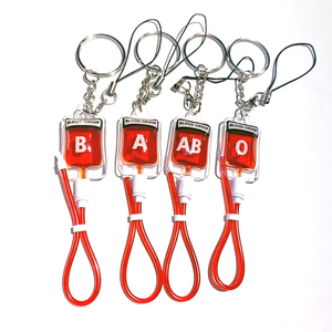 Móc khóa túi máu tùy chỉnh A B O AB, mặt dây chuyền túi máu, móc khóa, móc chìa khóa ô tô, làm thủ công, móc khóa Halloween - Product Image 1