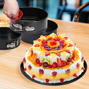 Round Multi-layer Cake Non-stick Perfore Baking Tray Set 5 Sets of Carbon Steel <strong>Bake</strong> Pan Mould 4/7/9 Inch Baking Trays for Oven - Product Image 5