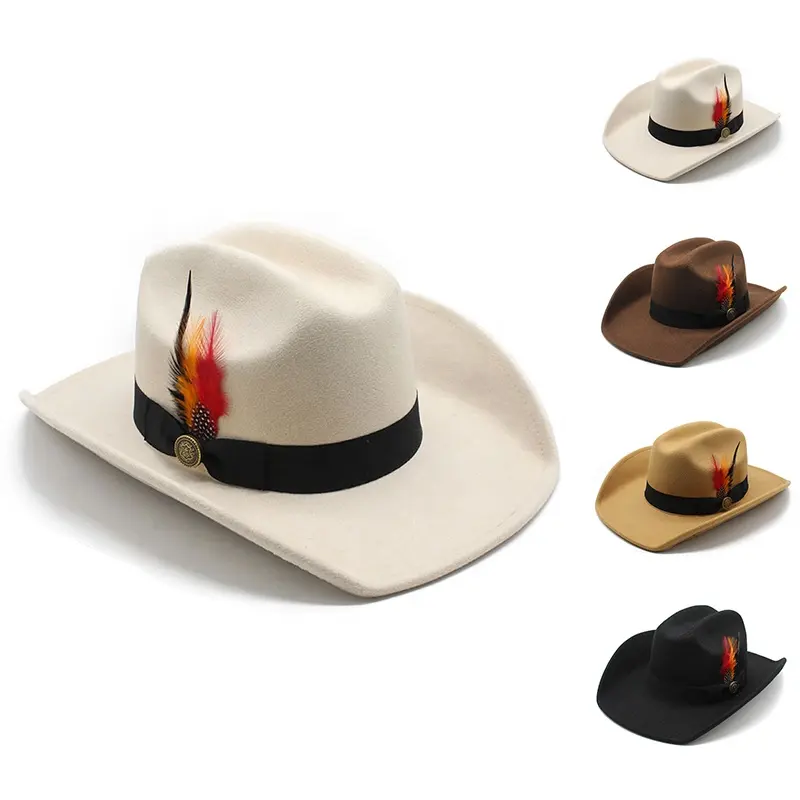 Holesale-Sombrero de fieltro de lana para hombre y mujer, sombrero de fieltro con logotipo personalizado, unisex