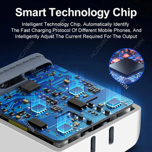 PD40W ab/abd/İngiltere hızlı şarj şarj Apple cep telefonu şarj için uygun çift C Port 40W çift hat çıkışı şarj kafası - Product Image 5