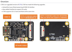 <strong>Raspberry</strong> <strong>Pi</strong> CSI 2 Video Capture Module C790 Model Support 1080p25fps HD <strong>Input</strong> Compatible with Audio and Video