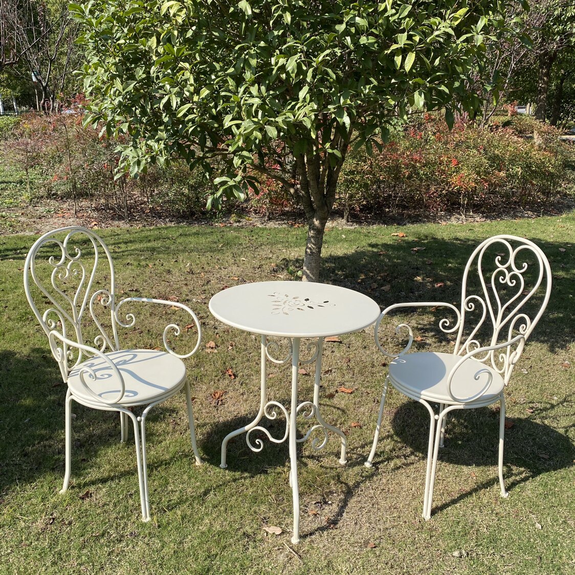 Style A, blanc, 1 table et 2 chaises