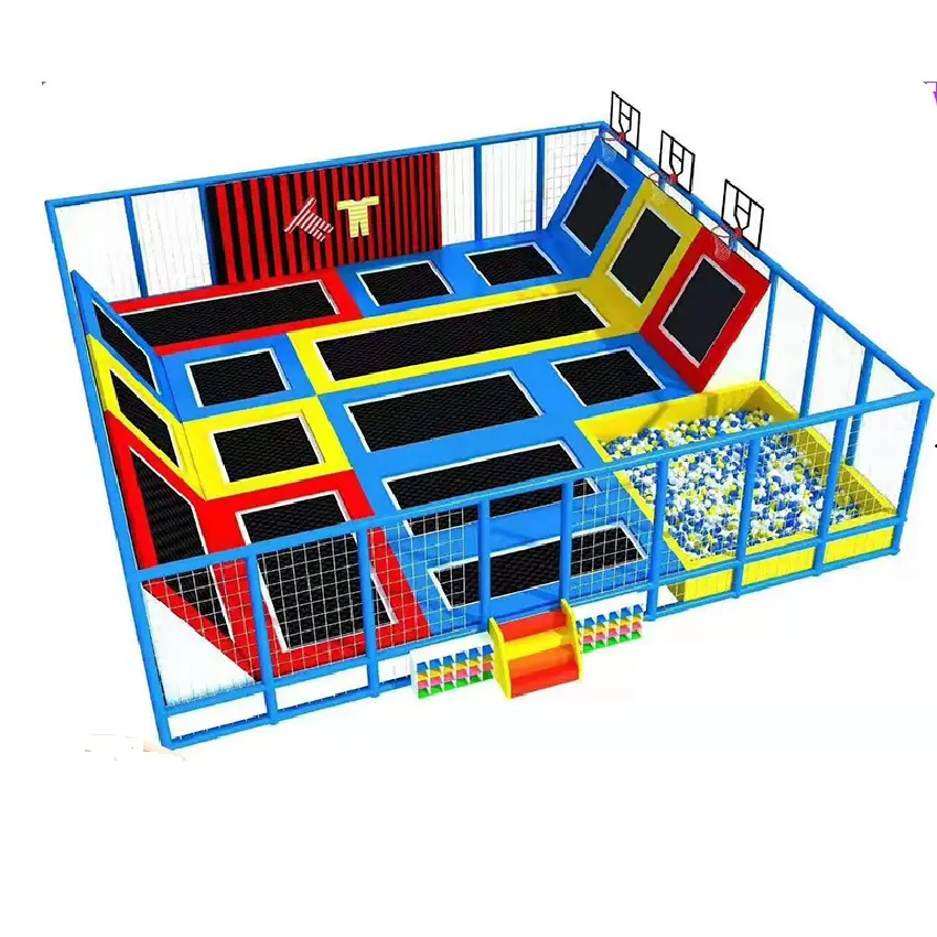 Trampoline Elastic Bed Amusement Park Indoor Playground Trampoline Park for Children and Adults