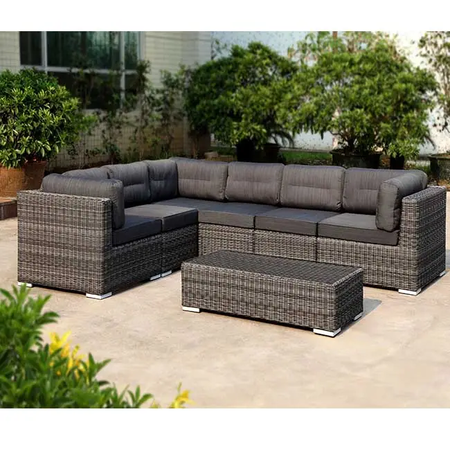 Tất Cả Thời Tiết Ra Cửa Nội Thất Patio Sang Trọng Mây Vườn Ghế Sofa Bên Ngoài Chỗ Ngồi Ngoài Trời Patio Vườn Đồ Nội Thất