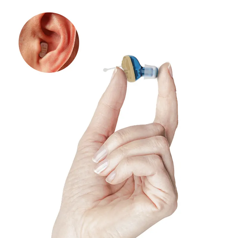 لوازم المساعدات الصوتية جهاز سماع صغير الحجم مع مضخم للصوت في الجيب لعلاج التنين في الأذن