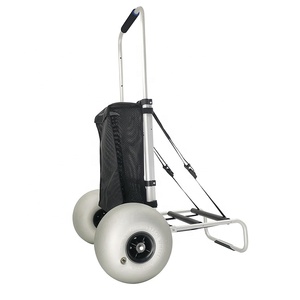 Gros pneu aluminium utilitaire pêche pliant ballon roues chariot de plage pour plage Camping - Product Image 1