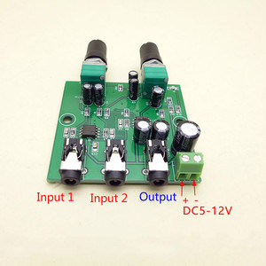 Dos canales de señales de Audio estéreo mezclador Junta una amplificación de canales de salida de auriculares amplificador de audio DIY (2 de entrada 1 salida) - Product Image 4