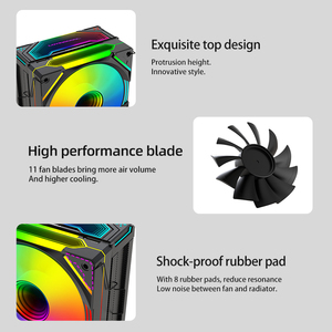 Lovingcool 12CM CPU soğutucu 4 isı boruları bakır soğutucu renkler LED masaüstü bilgisayar CPU soğutma fanı oyun PC için - Product Image 2