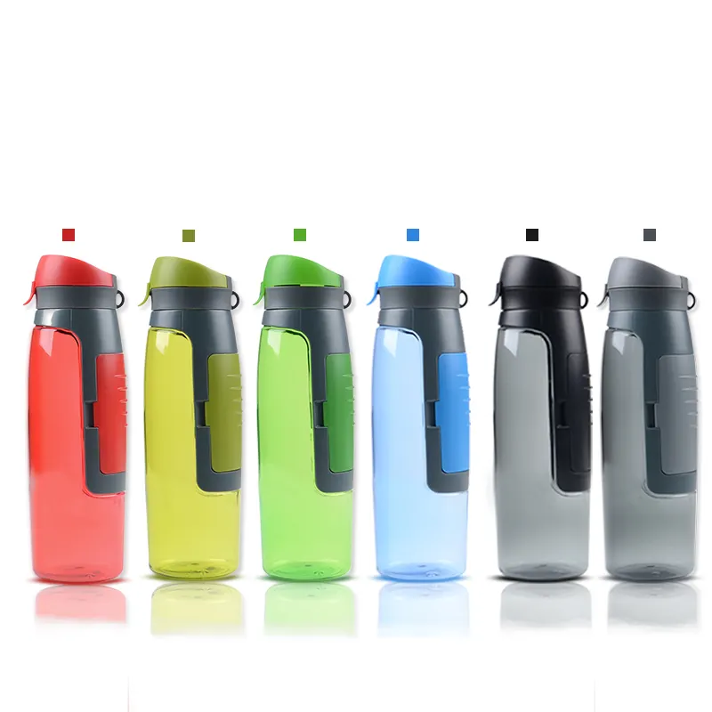 Food Grade Plastic Sport Water Bottle With Key Wallet Storage