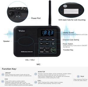 Sistema de intercomunicación para el hogar, intercomunicador de extensión y antiinterferencias con Radio para habitación - Product Image 5