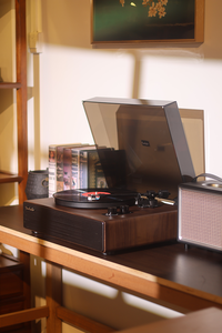 High-End Retro HiFi Stereo <strong>Audio</strong> Turntable Player with 12V <strong>Input</strong> <strong>USB</strong> <strong>Output</strong> and Recording Feature