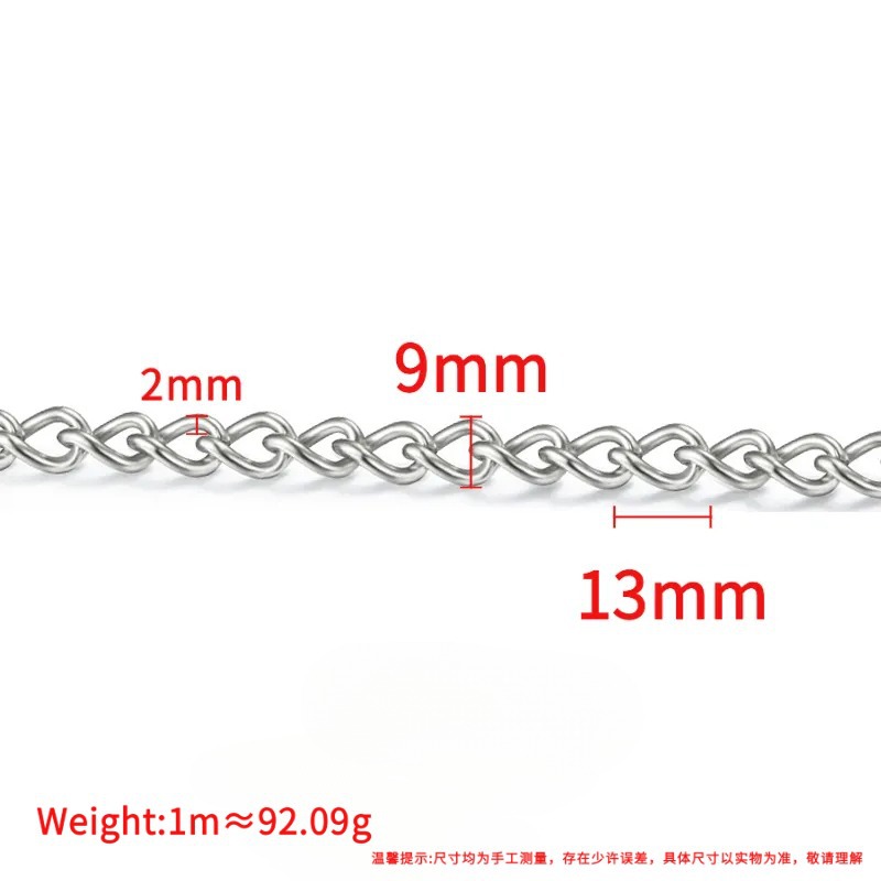 Steel tail chain 2x9mmx13mm