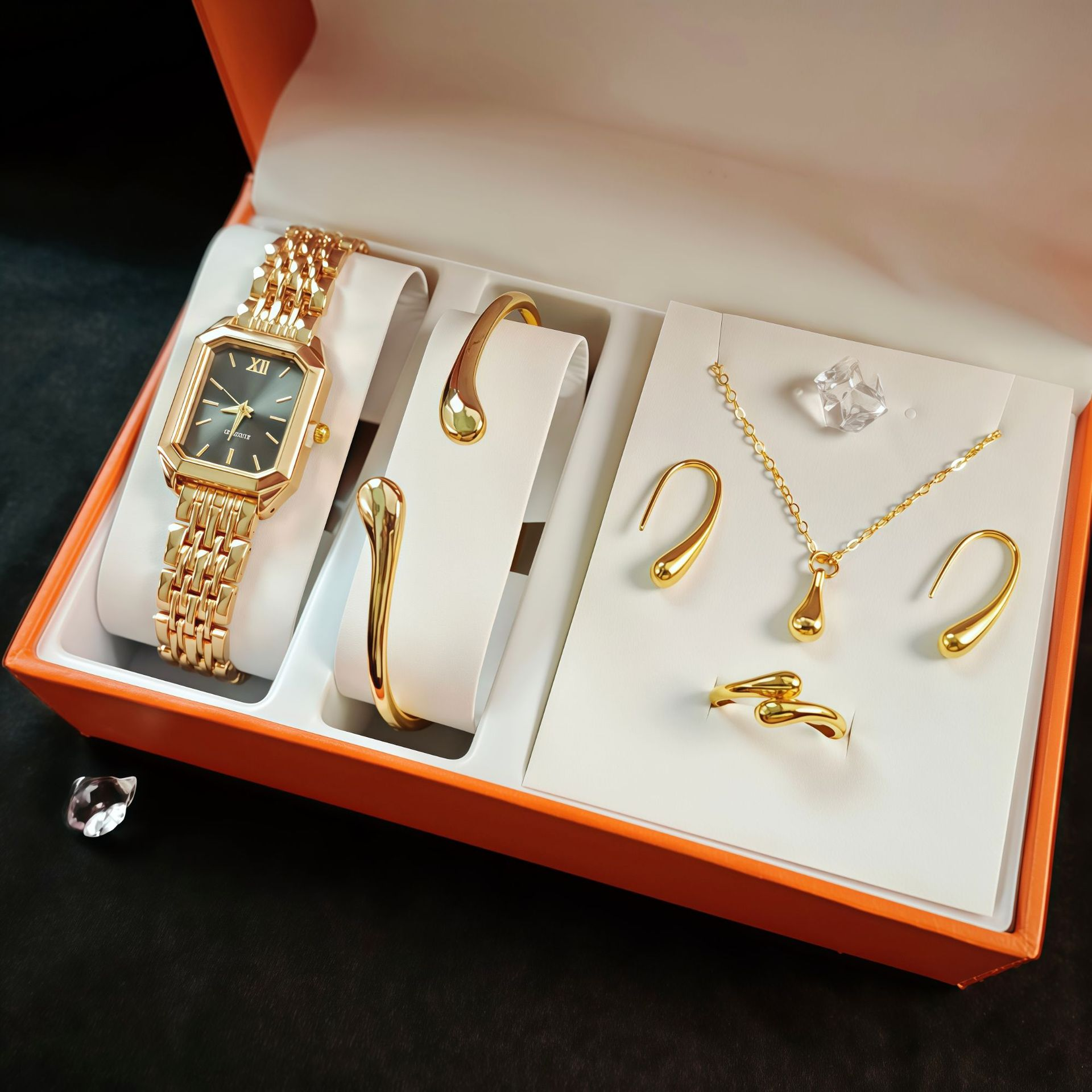 3 gold black, 5pcs set, no box