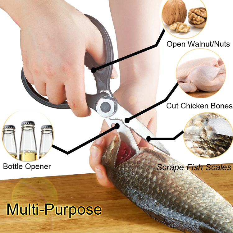 New Design Multipurpose Utility Stainless Steel Heavy Duty Clever Kitchen Food Cutter Scissors