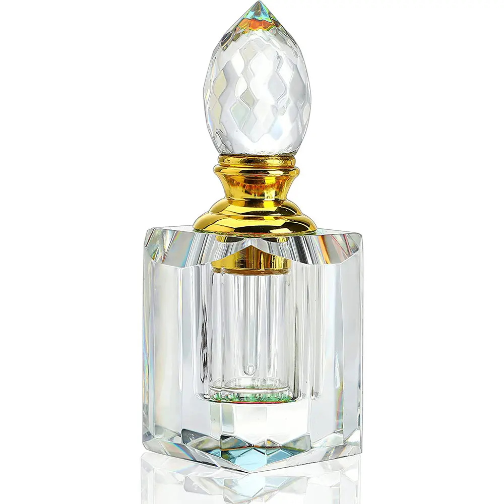 Toptan lüks boş şeffaf cam parfüm uçucu yağ şişe cam çubuk 3ml Mini Lady erkekler cam yağ şişesi
