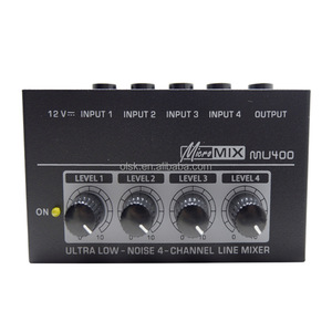 Clavax CLMC-MU400 Mini Audio Mono Mixer <strong>4</strong> Channel <strong>1</strong>/<strong>4</strong> Inch TS <strong>Input</strong> for Line Mixer Compatible With MIC Guitars <strong>Output</strong> to Mixer