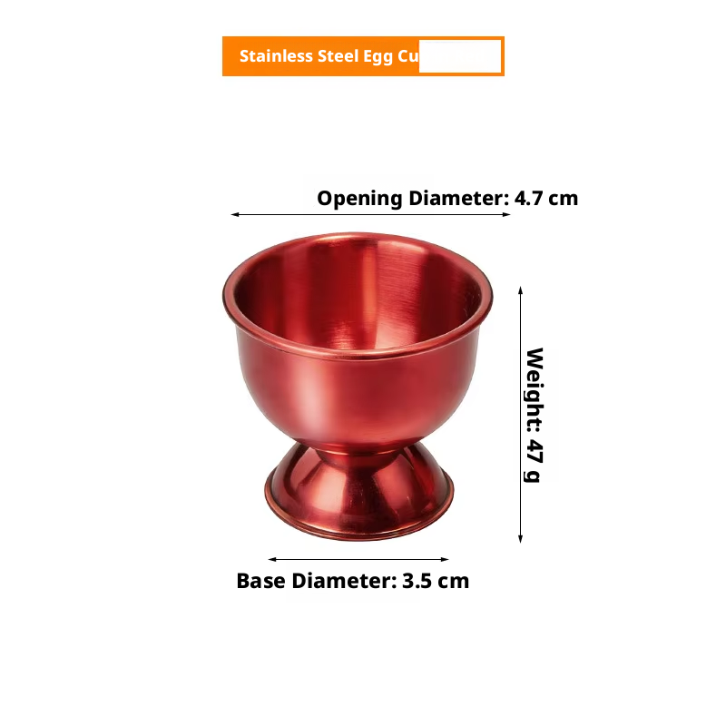 red stainless steel egg cup