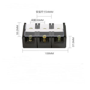 TC-1003 de placa de cableado, Terminal fijo de doble fila, bloque de terminales de tornillo de alta corriente, cobre/hierro - Product Image 3