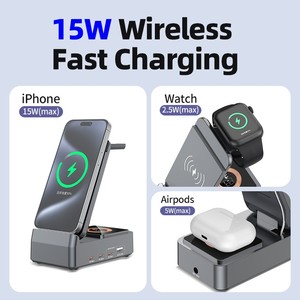 Newest Folding USB Charging Station All in <strong>One</strong> Wireless Multifunctional <strong>Charger</strong> Magnetic PD <strong>Charger</strong> for iPhone Ipad Ipod IWatch - Product Image 4