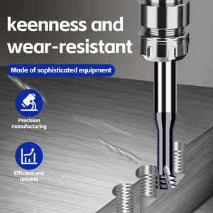 High Hardness <strong>70</strong>&deg;CNC Tungsten Steel Three-thread Milling <strong>Cutter</strong> for Amorphous Alloy Titanium-zirconium Alloy - Product Image 4