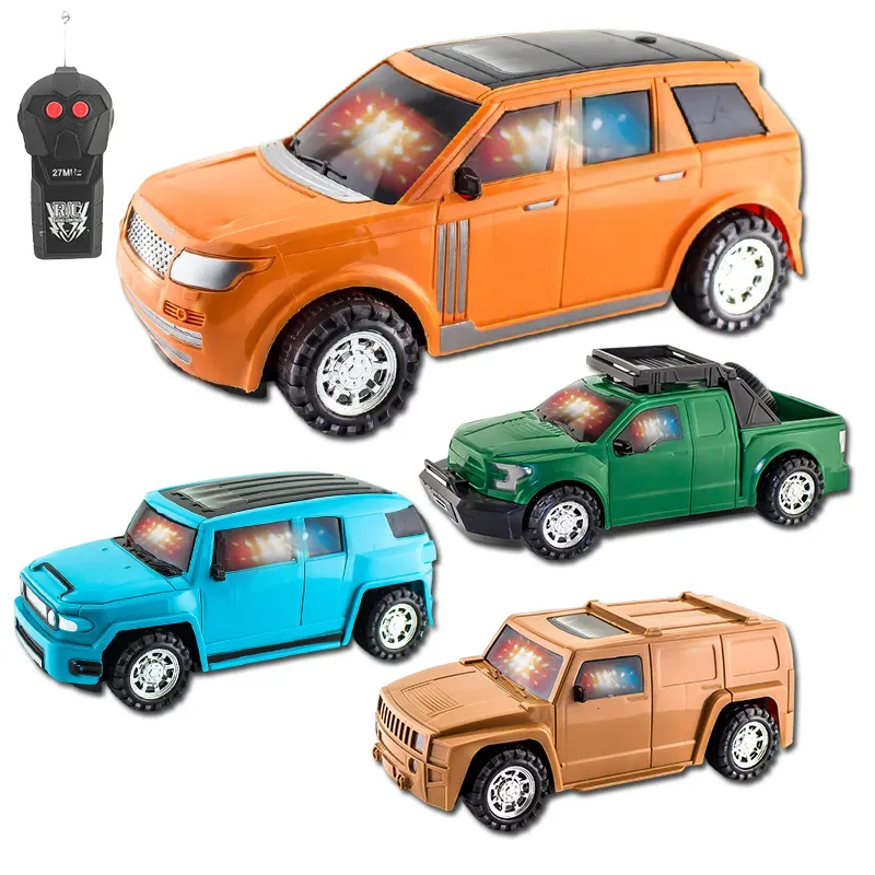 Radio Kontrol Anak-anak 27Mhz Cina Mainan Kendaraan Lintas Negara Multi Warna Murah Model Mobil Rc 2CH 1:18 dengan Lampu 3D