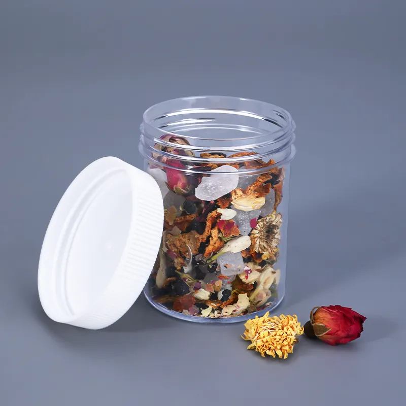 UMETASS-tarro de plástico transparente de grado alimenticio con tapa, para almacenamiento, comida seca, fruta, Té rosa, 120ML, venta al por mayor