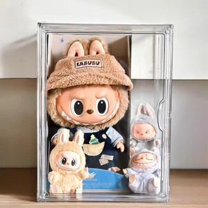 Labubu กล่องเก็บตัวละครพร้อมที่โชว์ผ้าและฝาปิดกันฝุ่นขาตั้งจอแสดงผลไวนิลสำหรับตุ๊กตาและของเล่นตุ๊กตาสำหรับของสะสม - Product Image 5