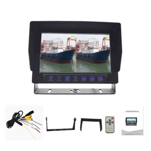 Monitor impermeable IP69K, retrovisor de 7 pulgadas, pantalla Dual IPS, Monitor dividido de 2 canales, compatible con entrada de vídeo AHD720P/1080P CVBS para camión de autobús - Product Image 3