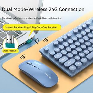 XINMENG N520 Combo de teclado y ratón inalámbricos BT 104 Teclas Teclado con ratón inalámbrico portátil para Windows iPad IOS PC Set - Product Image 5