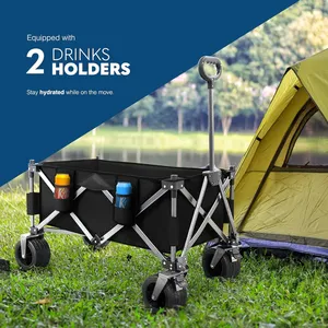 Đóng mở cắm trại Wagon xách tay có thể gập lại tiện ích xe đẩy với 360 bánh xe, có thể điều chỉnh xử lý, nhiệm vụ nặng nề 150kg Công suất - Product Image 6