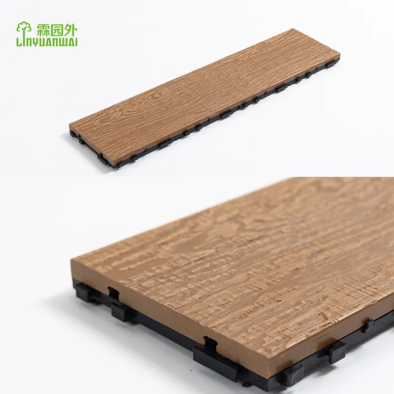 DIY Series WPC Co-Extruded Interlocking Wood Deck Tiles Environmentally Friendly Small Decking for Outdoor Use