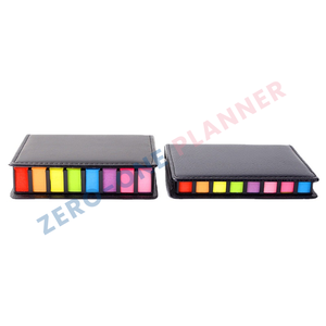 定制促销矩形记事本迷你记事本PU皮革封面贴纸套装带日历 - Product Image 4