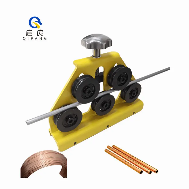 QIPANG 5 rollers coiled tubing straightener pipe aluminum tube straightener tool copper pipe straightening manual machine